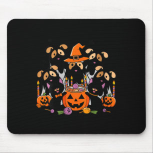 Womens Happy Halloween Dog Ghost Halloween Dog For Mouse Pad