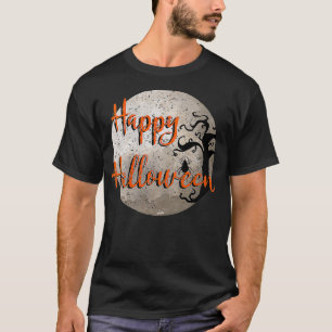 Womens Happy Halloween Full Moon Creepy Tree with T-Shirt