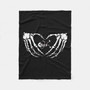 Womens Happy Halloween Pregnant Baby Skeleton Spoo Fleece Blanket