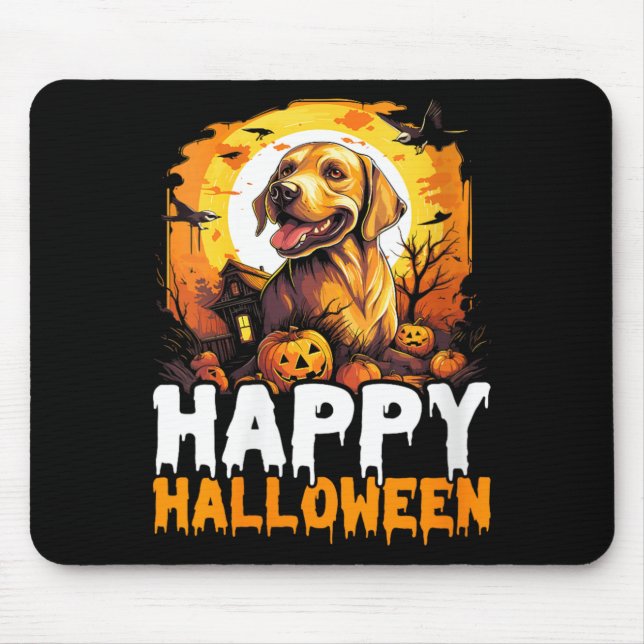 Womens Happy Halloween Vampire Black Cat Bat Mouse Pad (Front)