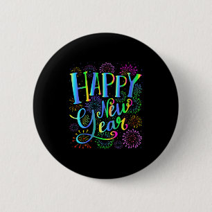 Womens Happy New Year 2026 V-neck  6 Cm Round Badge