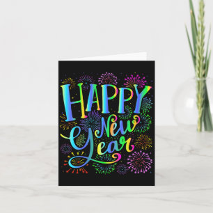 Womens Happy New Year 2026 V-neck Card