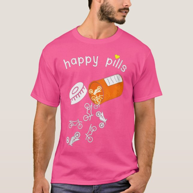 Womens Happy Pills Motorbike T-Shirt (Front)