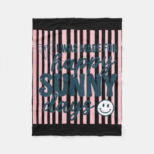 Womens happy summer quote positive aesthetic cute fleece blanket