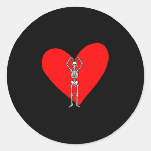 Women's Happy Valentine’s Day Skeleton Vintage For Classic Round Sticker