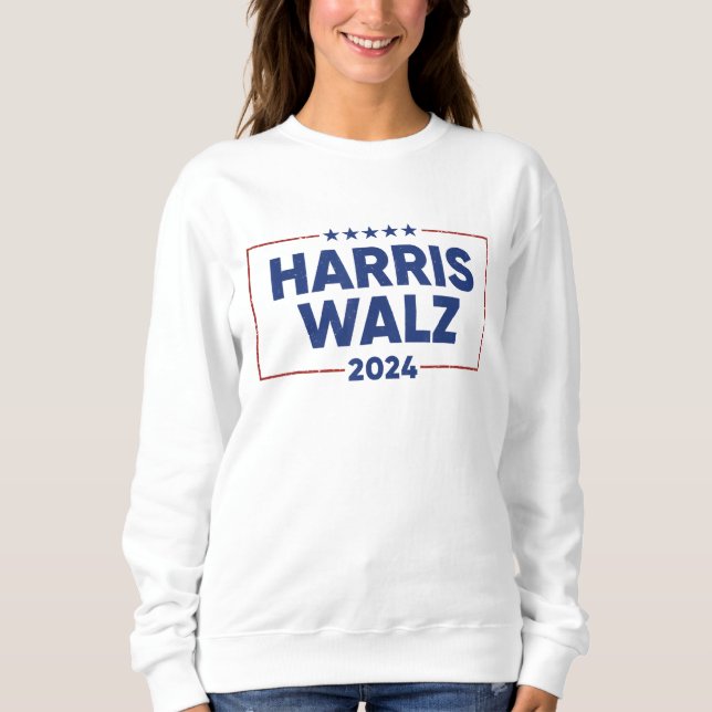 Womens Harris Waltz 2024 Election Kamala Harris Sweatshirt (Front)