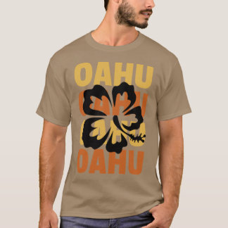 Womens Hawaiian Islands Surf Style Oahu Hibiscus F T-Shirt