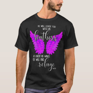 Womens He Will Cover You With His Feathers Bible V T-Shirt