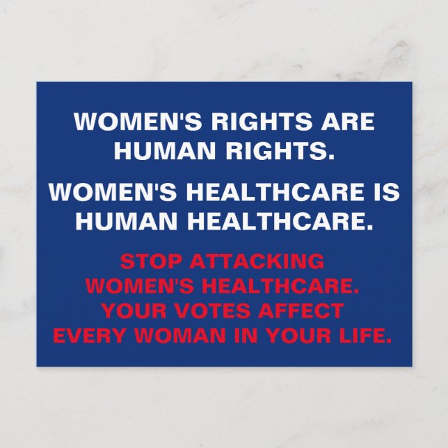 Women's Health Care is Human HealthCare Postcard (Front)