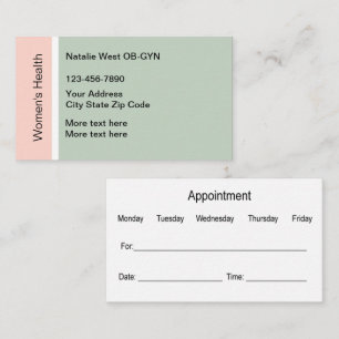 Women's Health OB-GYN Medical Business Card