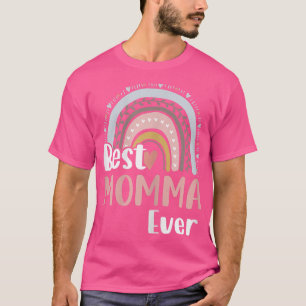 Womens Heart Boho Rainbow Best Momma Ever Mothers  T-Shirt