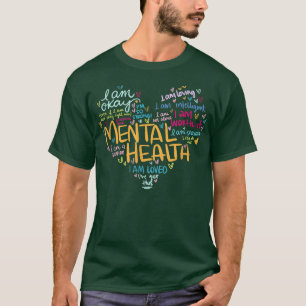 Womens Heart Mental Health Awareness Lover Motivat T-Shirt