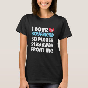 Womens Heart Romantic Boyfriend Cute I Love My Bo T-Shirt