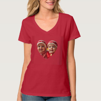 Women's Heart T-Shirt Add Two Photos