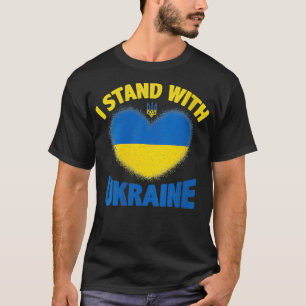 Womens Heart Ukrainian Flag I Stand With Ukraine S T-Shirt