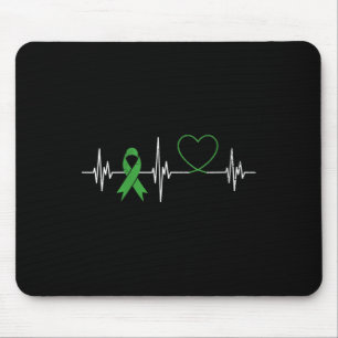 Womens Heartbeat Heart Mental Health Awareness Gre Mouse Pad