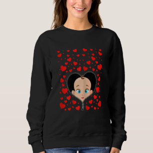 Womens Hearts Woman Pregnant Women with Baby on Bo Sweatshirt