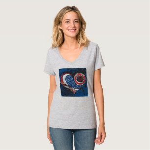 Women's Heather Grey "One" V-Neck T-Shirt