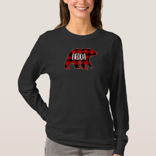 Womens Hedda Bear Custom Red Buffalo Plaid Christm T-Shirt