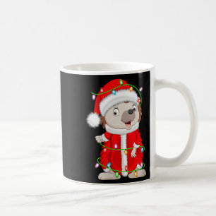 Womens Hedgehog Christmas Lights Santa Costume Cut Coffee Mug