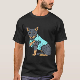 Womens Heeler I Love Mum Animal Pet Red Blue Cattl T-Shirt