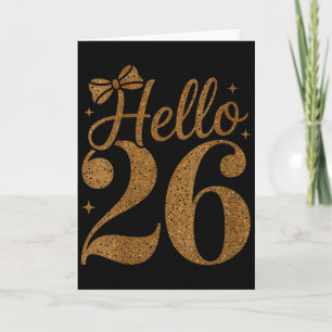 Womens Hello 26 Happy New Year Celebration Matchin Card