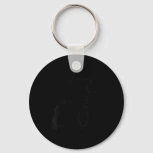 Womens Hello Darkness Old Friend Raven Black Key Ring