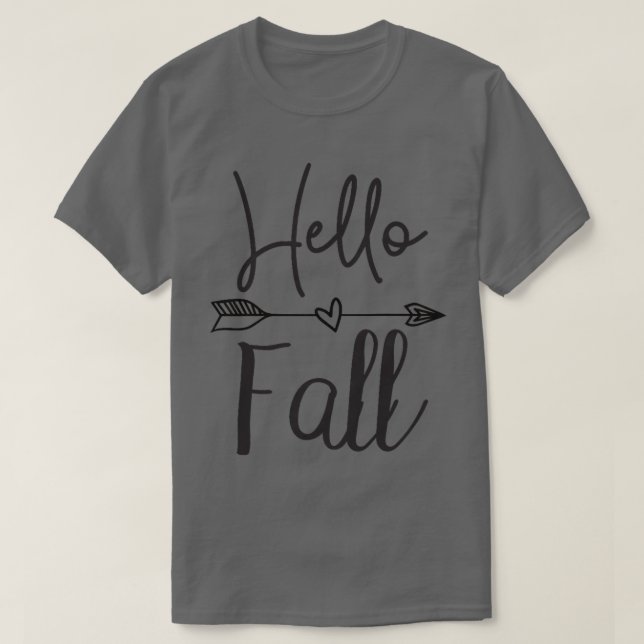 Womens Hello Fall Cute Autumn Tee For Women, Mum A (Design Front)