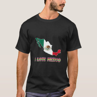 Womens Hello Mexico I Love Mexico Map Flag Proud M T-Shirt