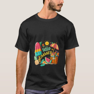 Womens Hello Summer Vacation Ice Cream Lover Popsi T-Shirt