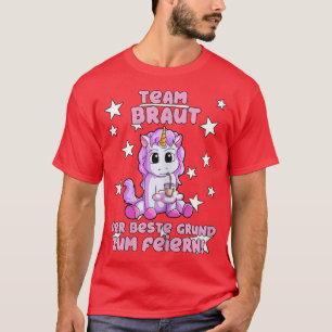 Womens Hen Party Unicorn Team Bride T-Shirt