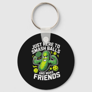 Womens here to smash ball make friends funny pickl key ring