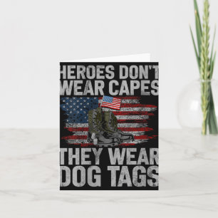 Womens Heroes Dont Wear Capes They Wear Dog Tags V Card