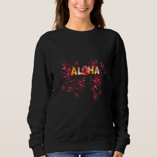 Womens Hibiscus Aloha Hawaii Mele Kalikimaka Oahu Sweatshirt