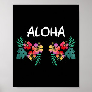 Womens Hibiscus Flowers Breast Hawaiian Aloha Hawa Poster