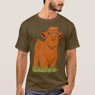 Womens Highland Cow Farmers Longhorn Cattle T-Shirt