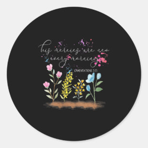 Womens His Mercies Are New Every Morning Religious Classic Round Sticker