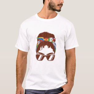 Womens Hispanic Messy Bun Latina Woman Roots Count T-Shirt