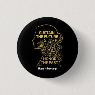 Women's History Month Eco-Feminist Sustain Future 3 Cm Round Badge