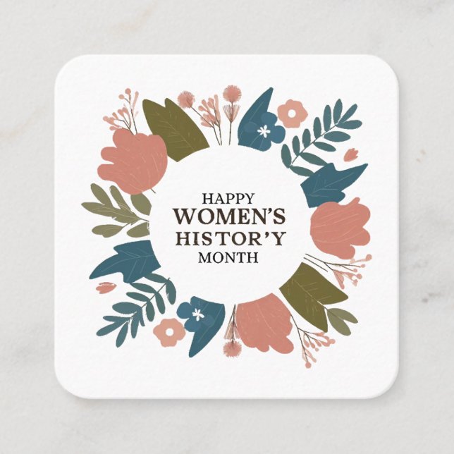 Women's History Month Square Business Card (Front)