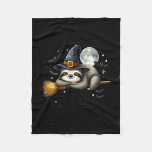 Women's hocus slowcus funny halloween sloth witch  fleece blanket