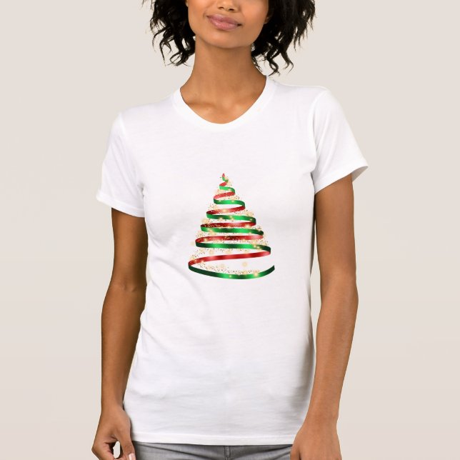 Women's Holiday Shirt Ribbon Tree (Front)