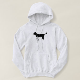 Women's hooded sweatshirt black lab silhouette