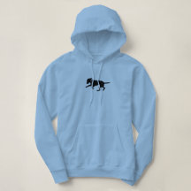 Women's hooded sweatshirt playful black lab