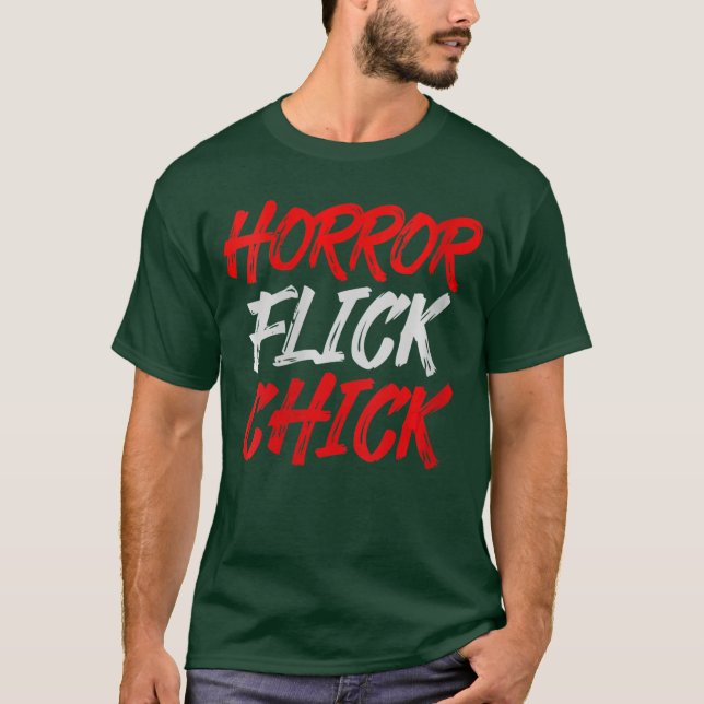 Womens Horror Flick Chick VNeck retro T-Shirt (Front)