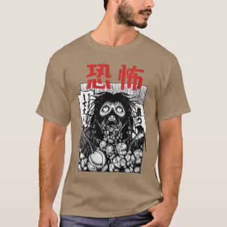 Womens Horror Manga Creature Eating Eyeballs Hallo T-Shirt