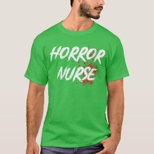 Womens Horror Nurse Blood Gore VNeck funny T-Shirt