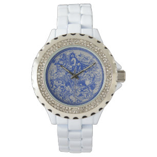 Women's Horse Rider White Enamel Girls Watch
