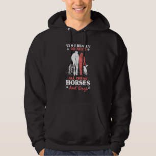 Womens Horse Riding Owner Outfit Equestrian Dog   Hoodie