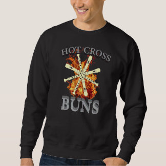Womens Hot Cross Buns Pattern For Dad   Sweatshirt